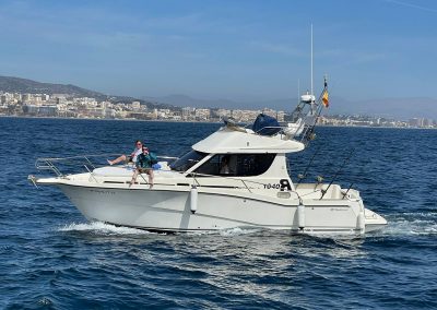 Yo te Espero boat, ideal for boat fishing trips, boat trips and private boat events in Benalmádena